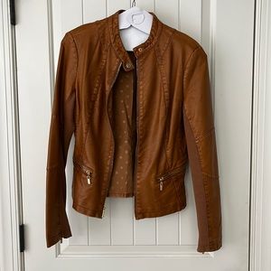 Black rivet pleather jacket